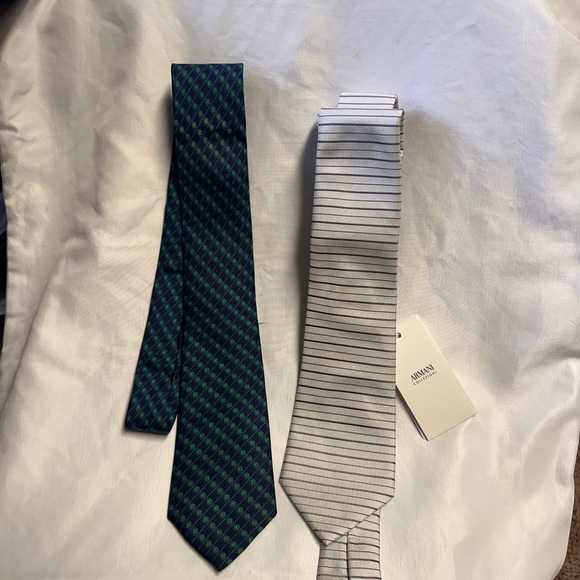 2 designer ties- Hermes and Armani New- never worn
